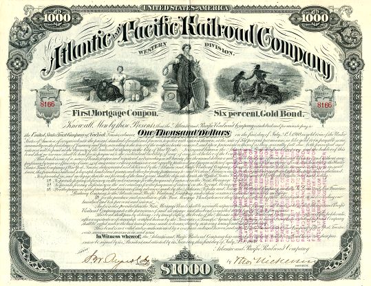1880's Norfolk & Western Railroad Company Stock Certificate 