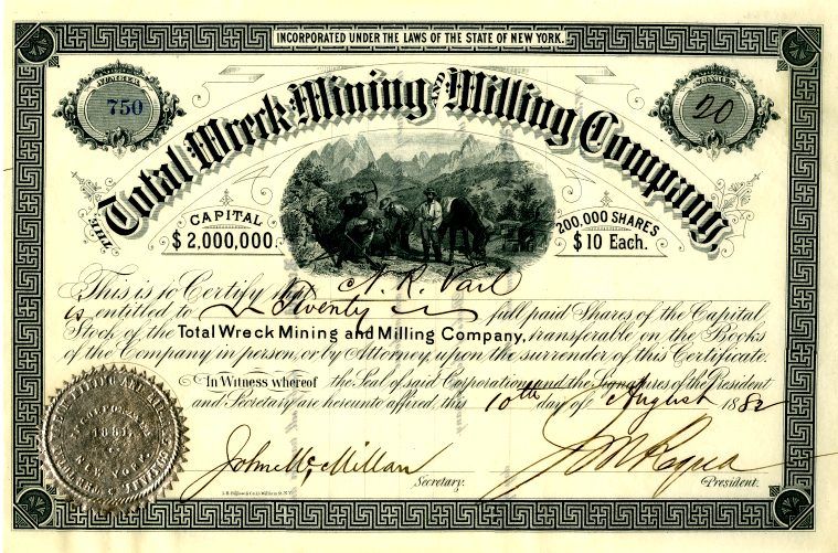 Montezuma Lead Company Stock Certificate 